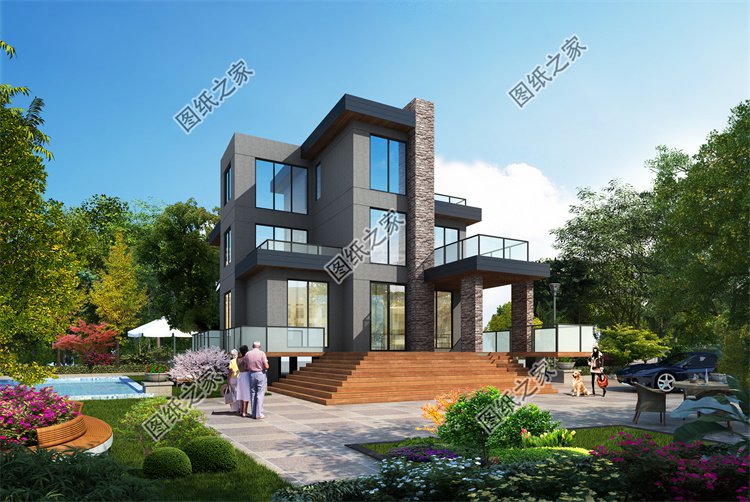 現(xiàn)代風(fēng)三層別墅效果圖設(shè)計(jì)案例