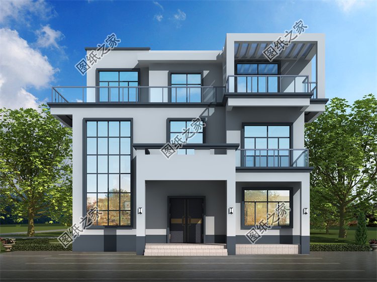 現(xiàn)代風(fēng)三層別墅效果圖設(shè)計(jì)案例