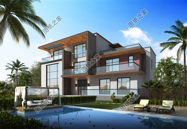 現(xiàn)代風(fēng)三層別墅效果圖設(shè)計(jì)案例