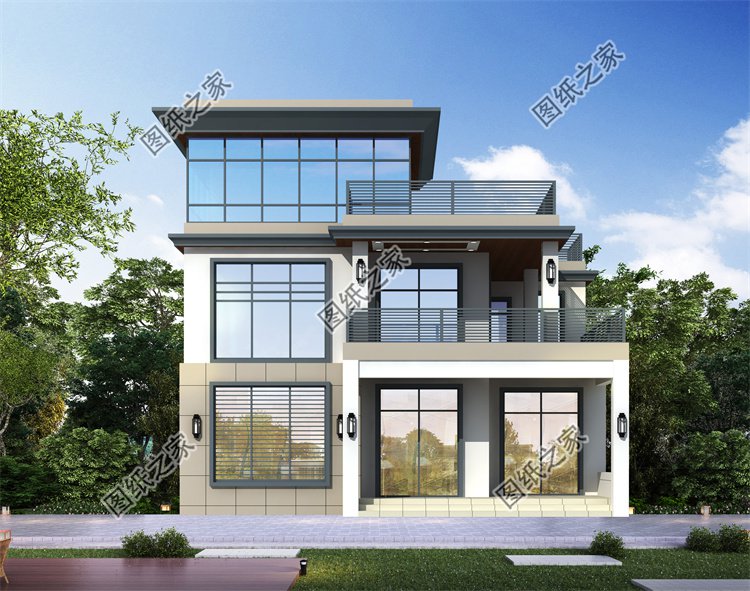 現(xiàn)代風(fēng)三層別墅效果圖設(shè)計(jì)案例