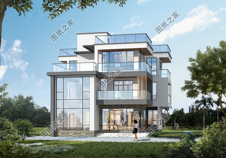 現(xiàn)代風(fēng)三層別墅效果圖設(shè)計(jì)案例
