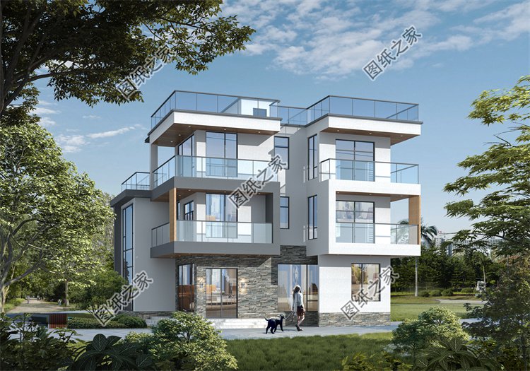 現(xiàn)代風(fēng)三層別墅效果圖設(shè)計(jì)案例
