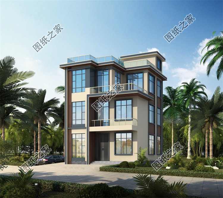 現(xiàn)代風(fēng)三層別墅效果圖設(shè)計(jì)案例