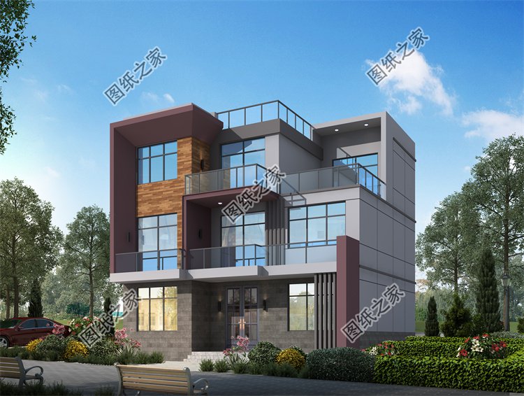 現(xiàn)代風(fēng)三層別墅效果圖設(shè)計(jì)案例