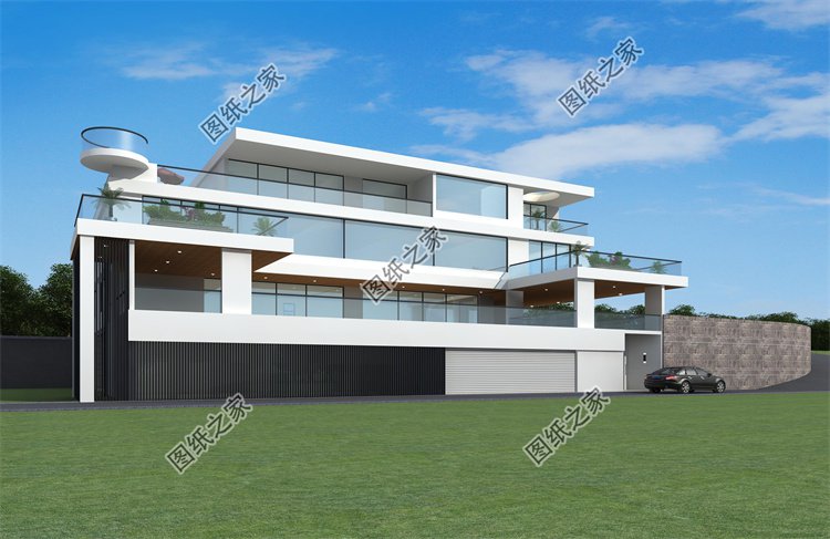 現(xiàn)代風(fēng)三層別墅效果圖設(shè)計(jì)案例