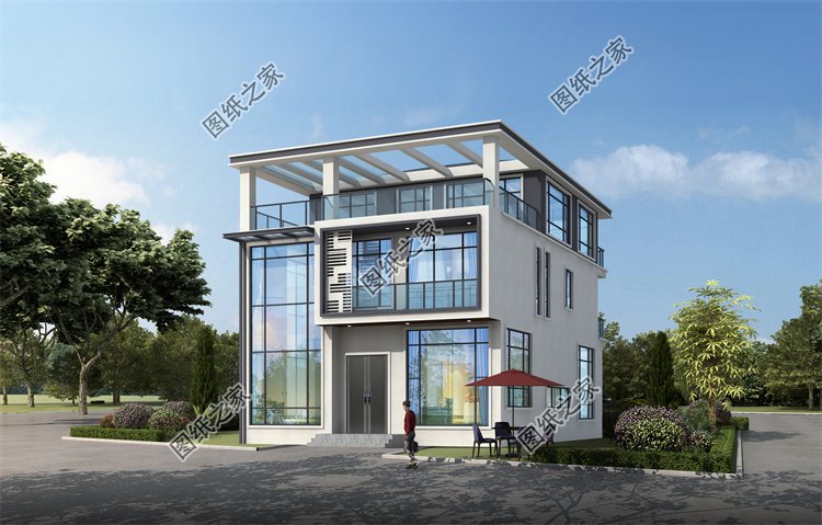 現(xiàn)代風(fēng)三層別墅效果圖設(shè)計(jì)案例