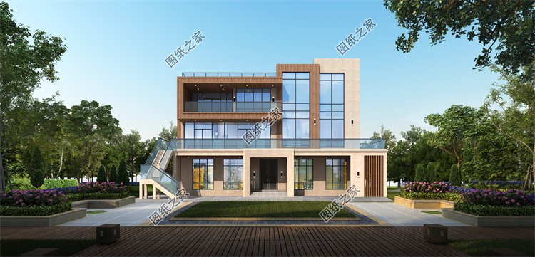 現(xiàn)代風(fēng)三層別墅效果圖設(shè)計(jì)案例