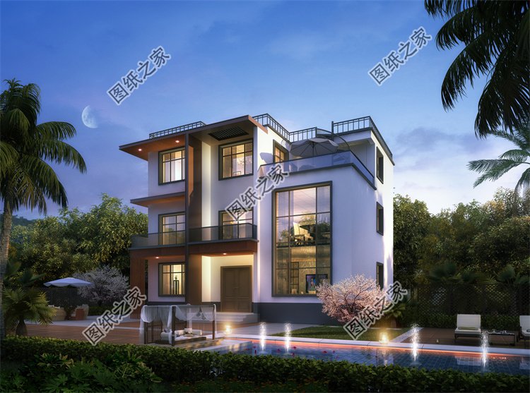 現(xiàn)代風(fēng)三層別墅效果圖設(shè)計(jì)案例