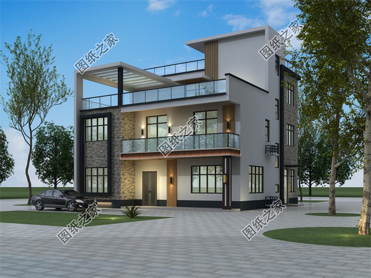 現(xiàn)代風(fēng)三層別墅效果圖設(shè)計(jì)案例