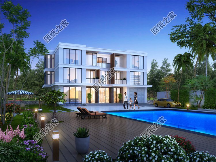 現(xiàn)代風(fēng)三層別墅效果圖設(shè)計(jì)案例