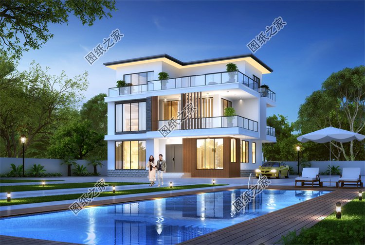 現(xiàn)代風(fēng)三層別墅效果圖設(shè)計(jì)案例