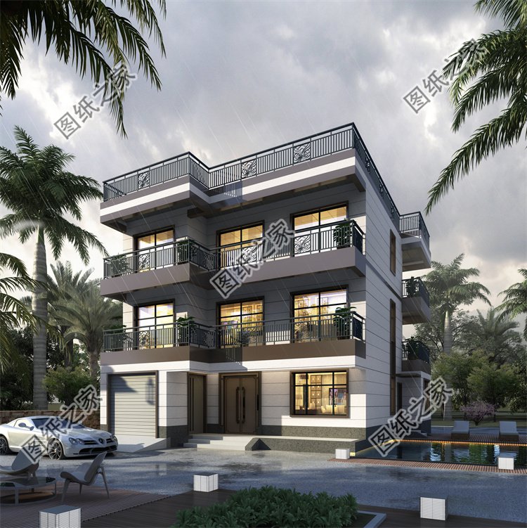 現(xiàn)代風(fēng)三層別墅效果圖設(shè)計(jì)案例