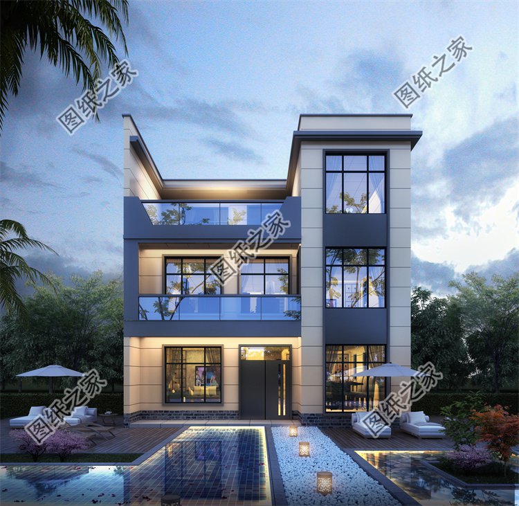 現(xiàn)代風(fēng)三層別墅效果圖設(shè)計(jì)案例