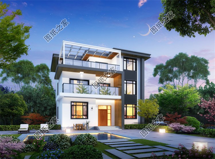 現(xiàn)代風(fēng)三層別墅效果圖設(shè)計(jì)案例