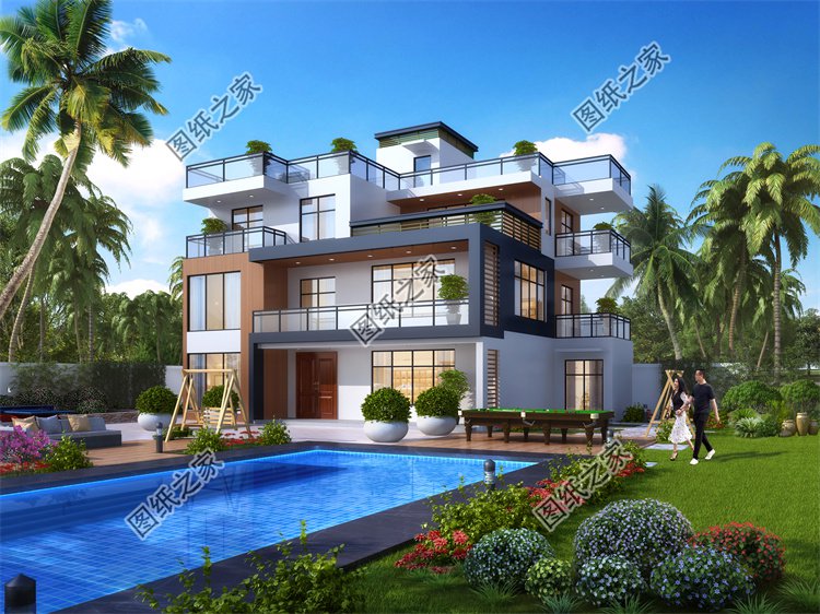 現(xiàn)代風(fēng)三層別墅效果圖設(shè)計(jì)案例