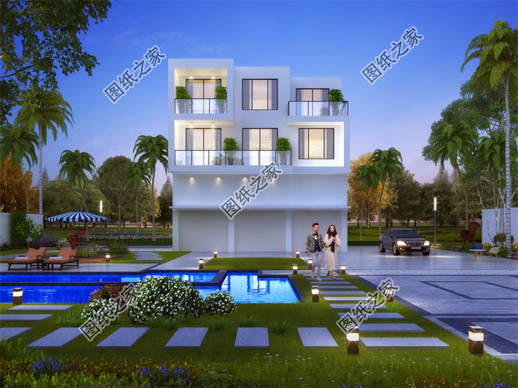 現(xiàn)代風(fēng)三層別墅效果圖設(shè)計(jì)案例