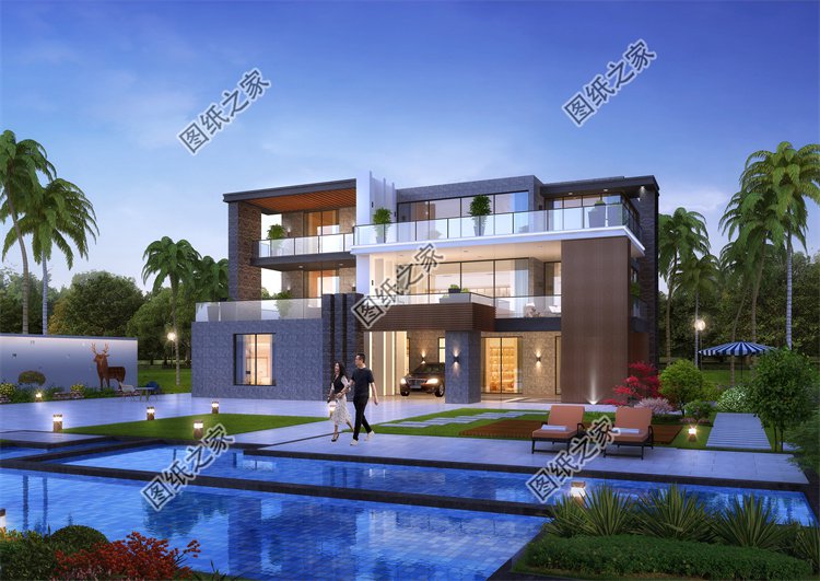 現(xiàn)代風(fēng)三層別墅效果圖設(shè)計(jì)案例