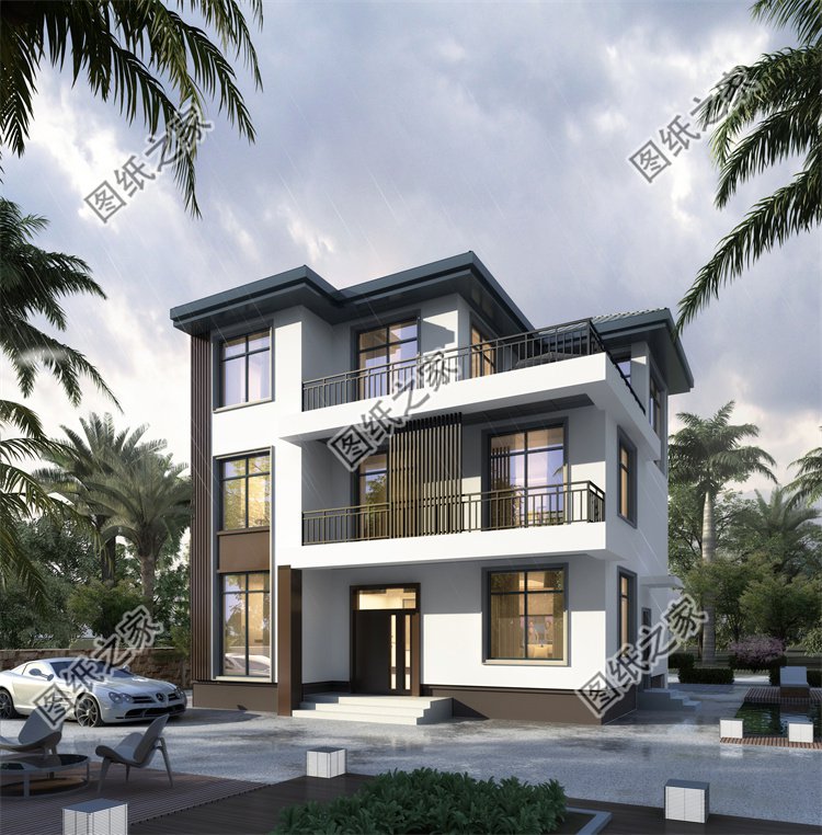 現(xiàn)代風(fēng)三層別墅效果圖設(shè)計(jì)案例