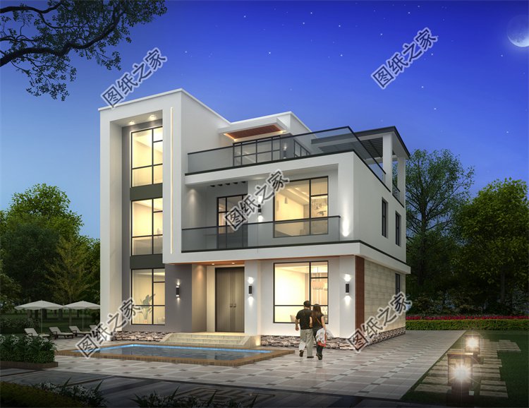現(xiàn)代風(fēng)三層別墅效果圖設(shè)計(jì)案例