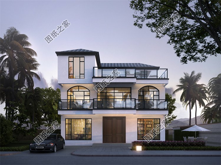 現(xiàn)代風(fēng)三層別墅效果圖設(shè)計(jì)案例