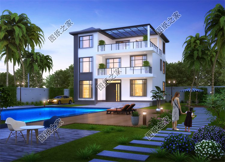 現(xiàn)代風(fēng)三層別墅效果圖設(shè)計(jì)案例