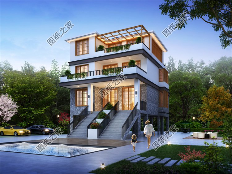 現(xiàn)代風(fēng)三層別墅效果圖設(shè)計(jì)案例