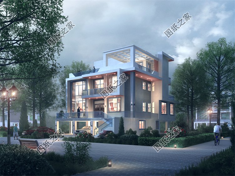 現(xiàn)代風(fēng)三層別墅效果圖設(shè)計(jì)案例