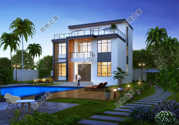 現(xiàn)代風(fēng)三層別墅效果圖設(shè)計(jì)案例