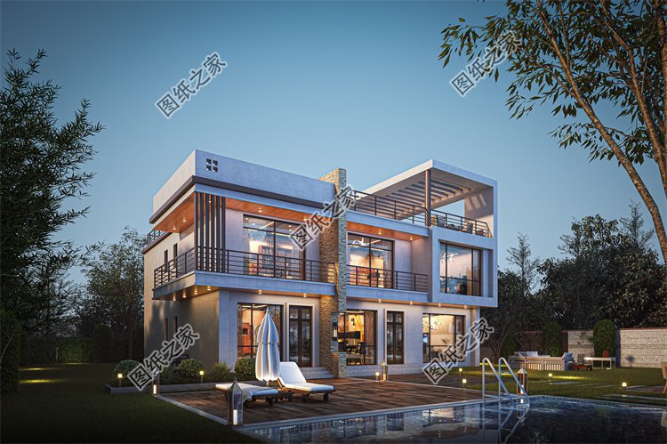 現(xiàn)代風(fēng)三層別墅效果圖設(shè)計(jì)案例