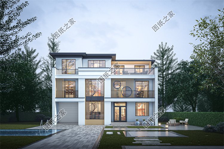 現(xiàn)代風(fēng)三層別墅效果圖設(shè)計(jì)案例