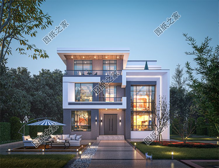 現(xiàn)代風(fēng)三層別墅效果圖設(shè)計(jì)案例