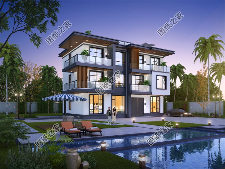 現(xiàn)代風(fēng)三層別墅效果圖設(shè)計(jì)案例