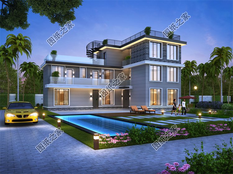 現(xiàn)代風(fēng)三層別墅效果圖設(shè)計(jì)案例