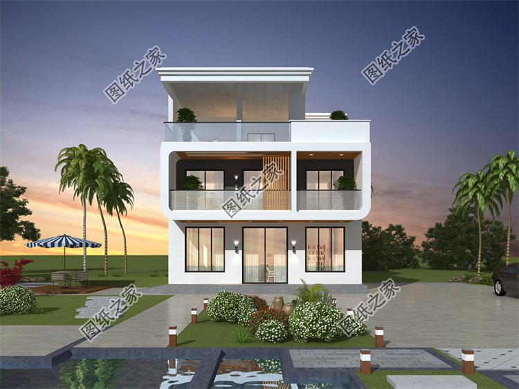 現(xiàn)代風(fēng)三層別墅效果圖設(shè)計(jì)案例