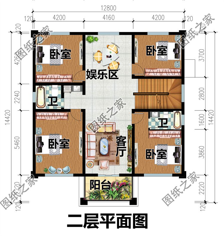 農(nóng)村二層別墅設(shè)計(jì)圖