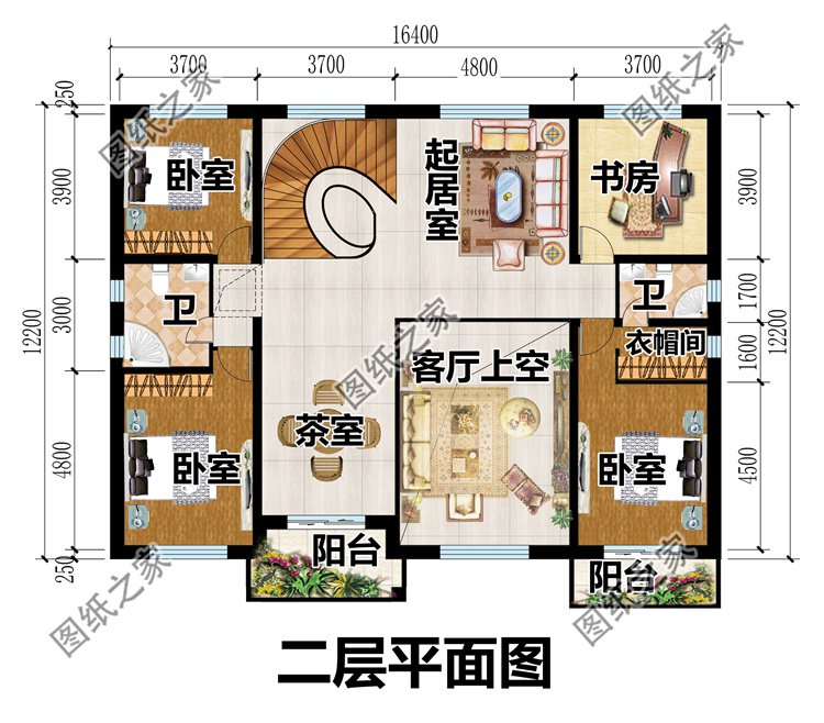 四開間二層別墅設(shè)計(jì)圖