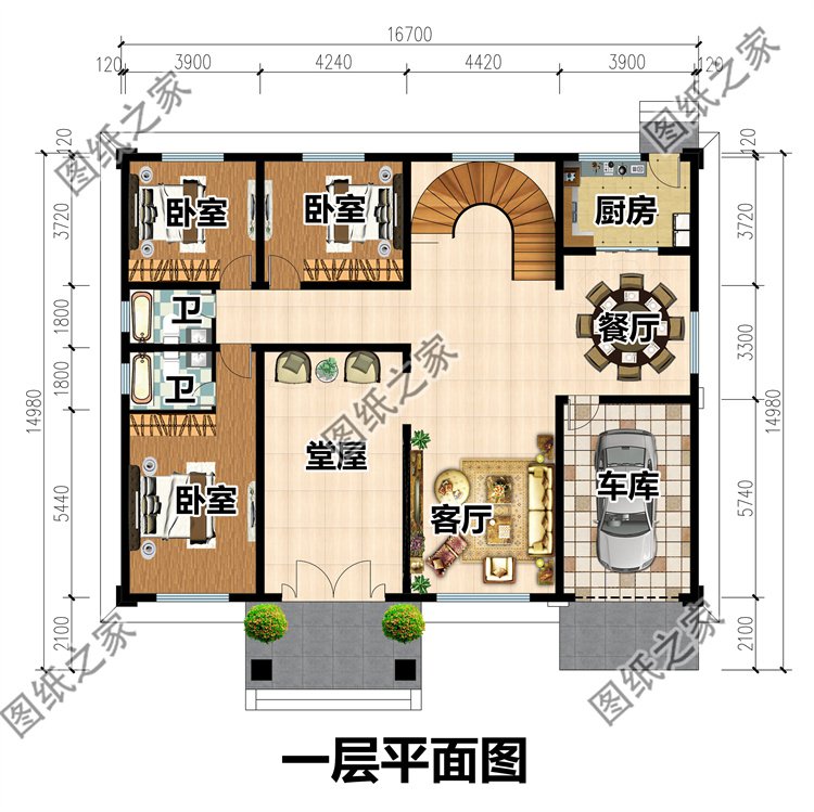 農(nóng)村四間二層別墅設(shè)計(jì)圖