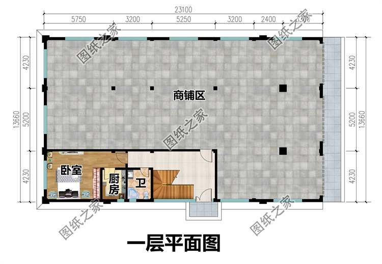 300平三層帶商鋪別墅設(shè)計(jì)圖