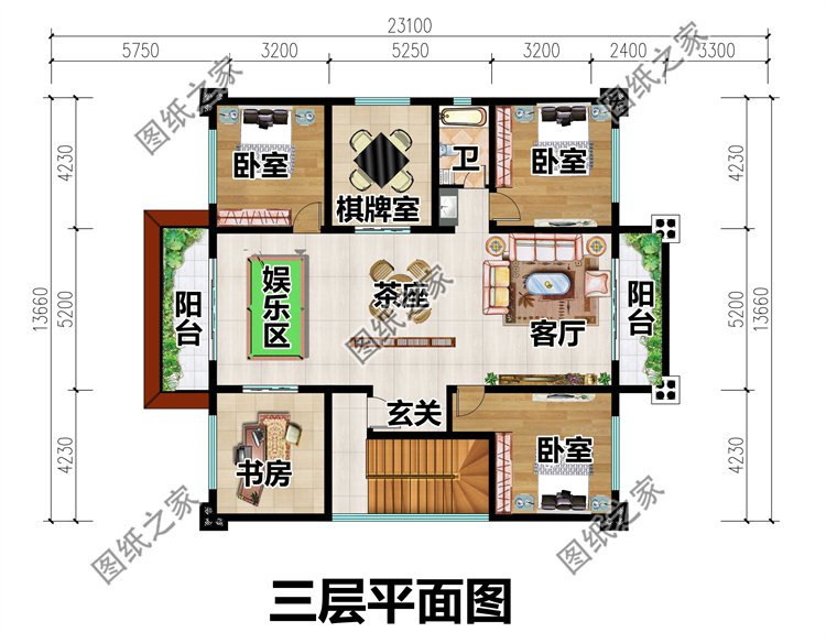 300平三層帶商鋪別墅設(shè)計(jì)圖