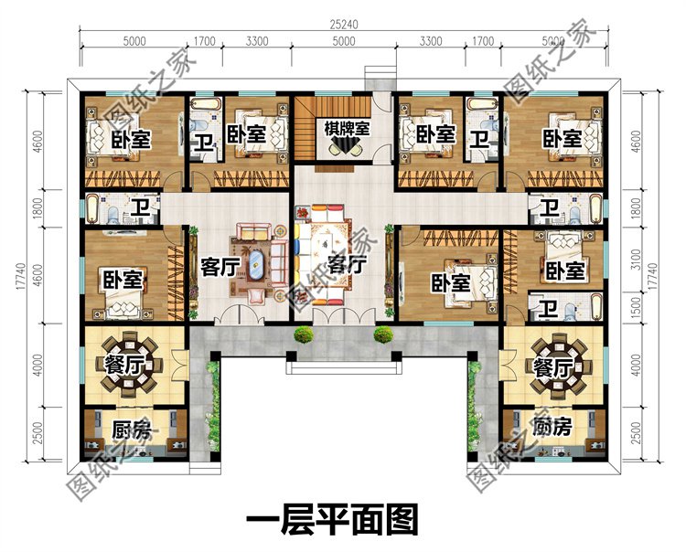 中式一層農(nóng)村別墅設(shè)計圖