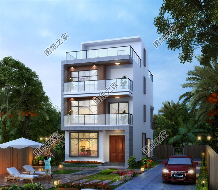 現(xiàn)代風(fēng)四層及以上別墅效果圖設(shè)計(jì)案例