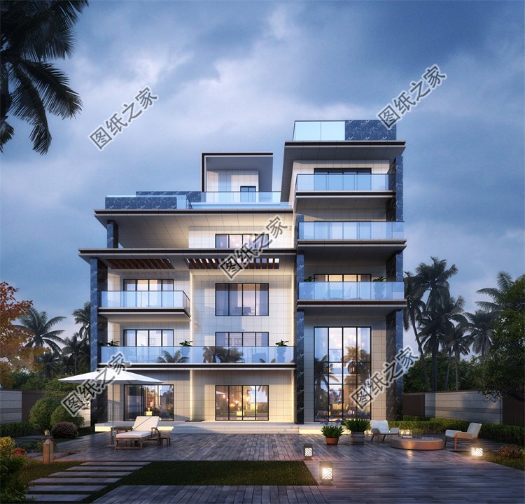 現(xiàn)代風(fēng)四層及以上別墅效果圖設(shè)計(jì)案例