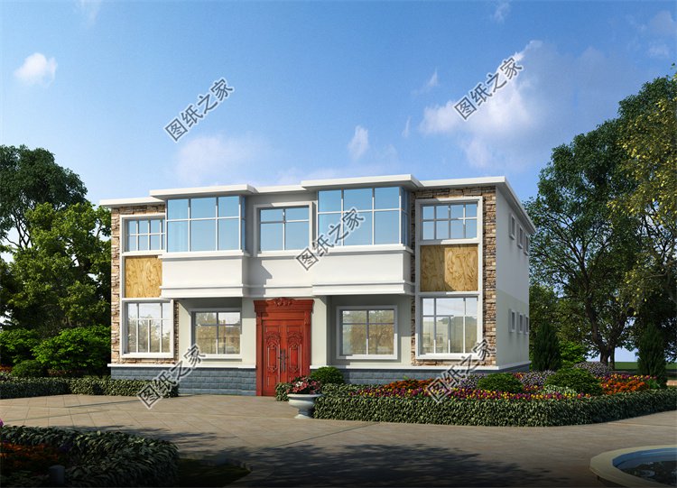 現(xiàn)代風(fēng)雙拼別墅效果圖設(shè)計(jì)案例