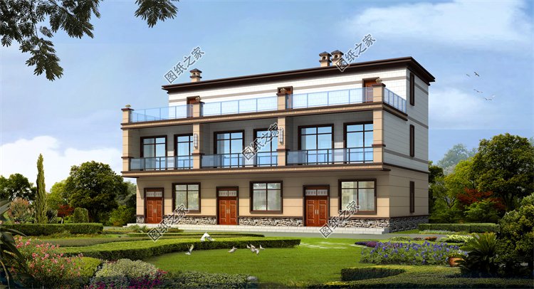 現(xiàn)代風(fēng)雙拼別墅效果圖設(shè)計(jì)案例
