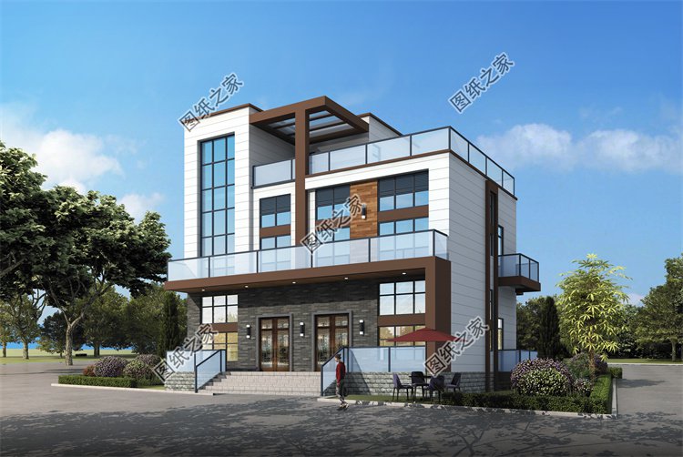 現(xiàn)代風(fēng)雙拼別墅效果圖設(shè)計(jì)案例