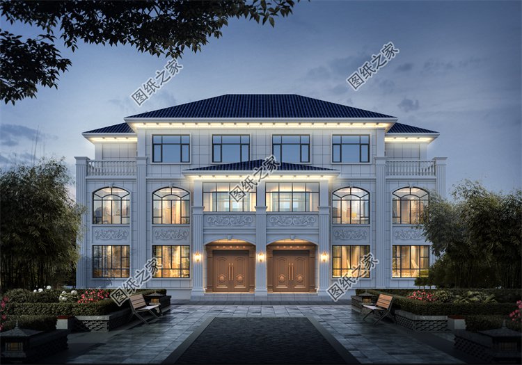 現(xiàn)代風(fēng)雙拼別墅效果圖設(shè)計(jì)案例