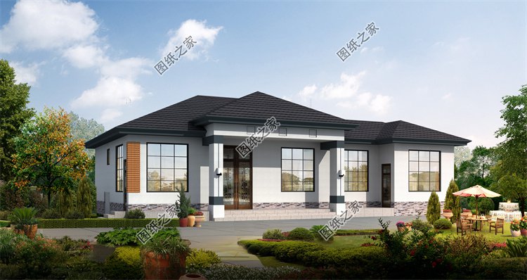 現(xiàn)代風(fēng)一層別墅效果圖設(shè)計(jì)案例