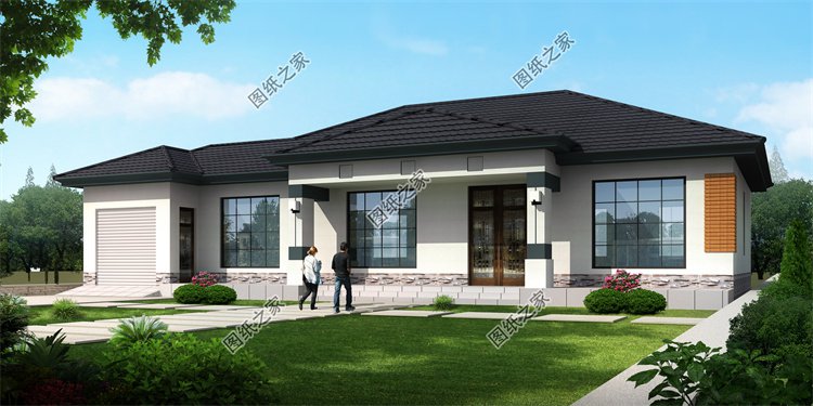 現(xiàn)代風(fēng)一層別墅效果圖設(shè)計(jì)案例