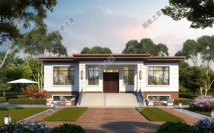 現(xiàn)代風(fēng)一層別墅效果圖設(shè)計(jì)案例