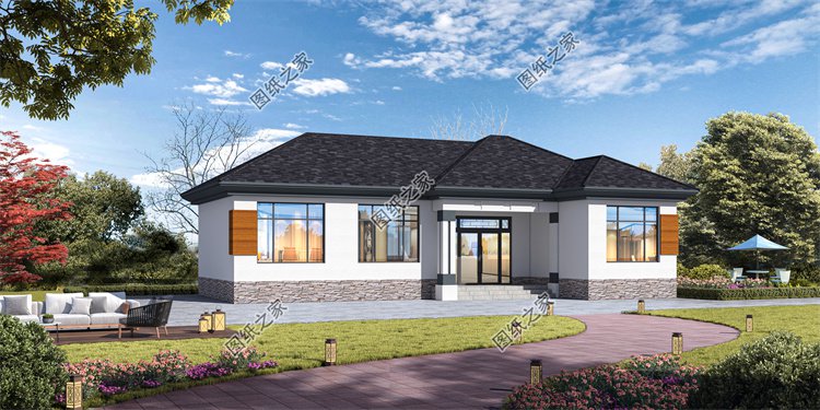 現(xiàn)代風(fēng)一層別墅效果圖設(shè)計(jì)案例